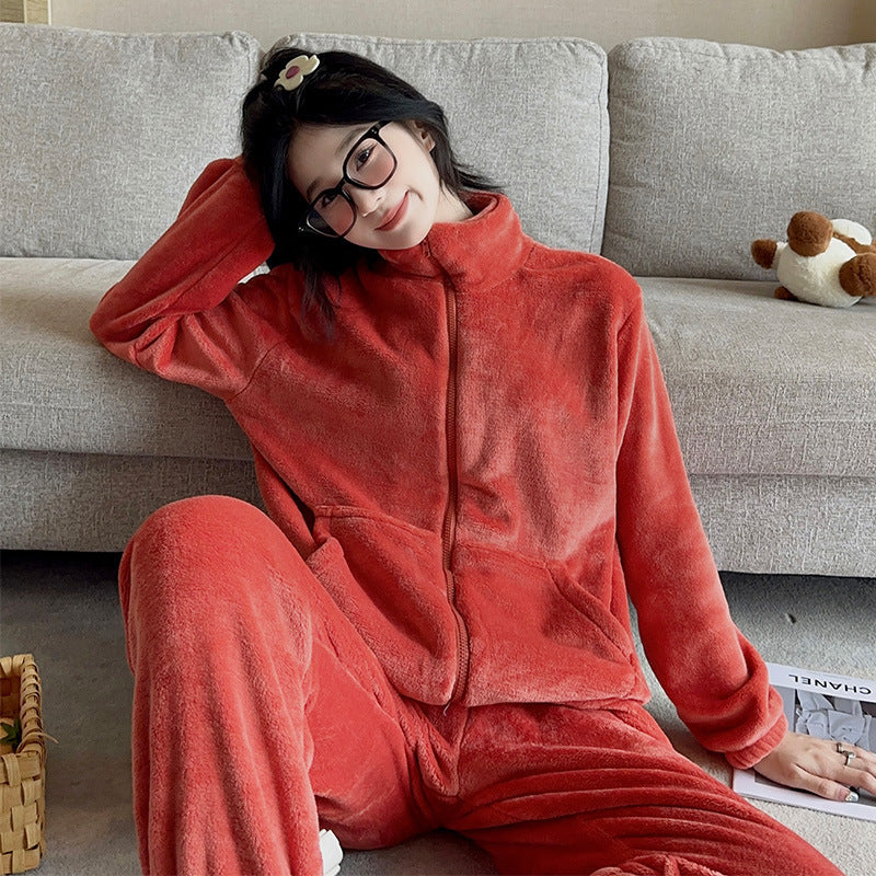 Women's Autumn And Winter Coral Fleece Pajamas