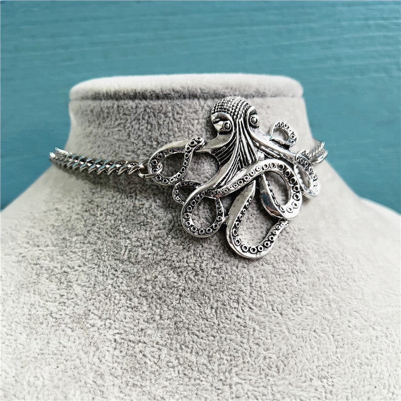 Ocean Wind Octopus Brother Alloy Pendant Necklace