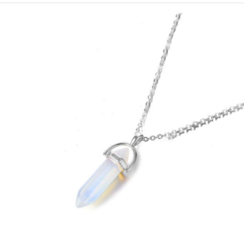 Natural Crystal Stone Pendant Clavicle Necklace