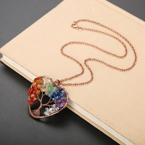 Natural Stone Colorful Tree Root Necklace