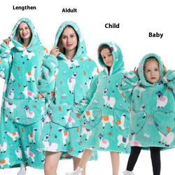 Lazy Blanket Hooded Lengthened Bare Thickened Women's Home Pajamas