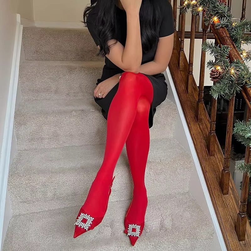 New Year Retro Red Bottoming Pantyhose