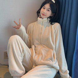 Women's Autumn And Winter Coral Fleece Pajamas