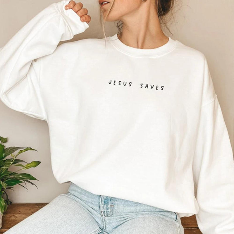 Jesus Save Christian Sweatshirt Faith Top