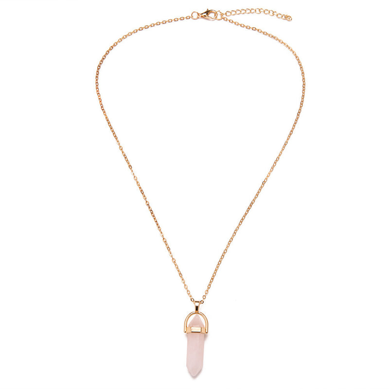 Natural Crystal Stone Pendant Clavicle Necklace