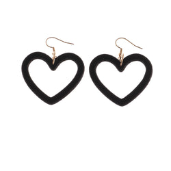 Four-color Lovely Love Girly Acrylic Flocking Earrings