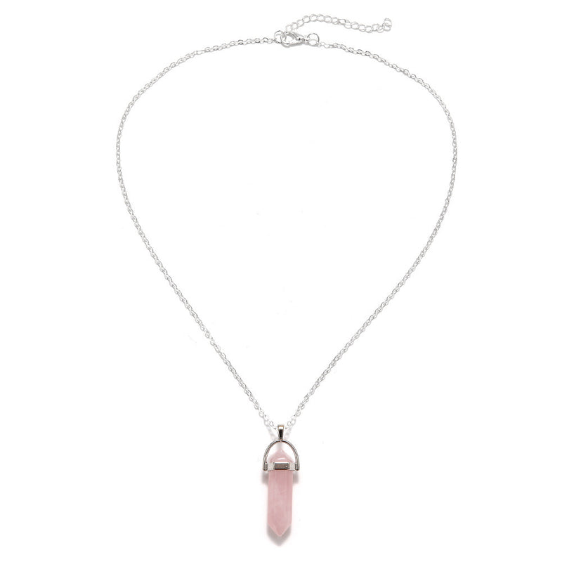 Natural Crystal Stone Pendant Clavicle Necklace