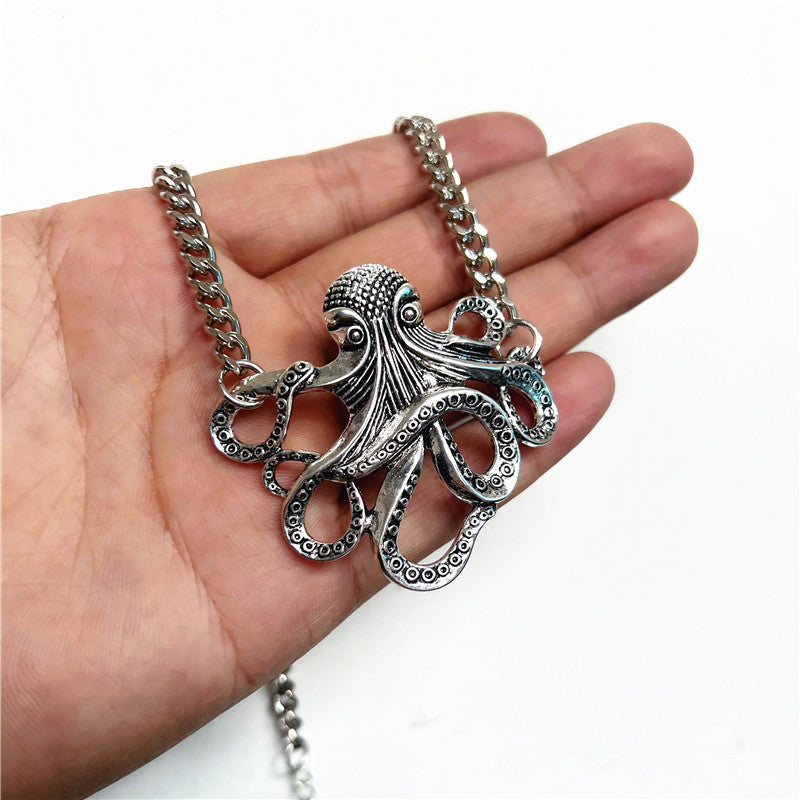 Ocean Wind Octopus Brother Alloy Pendant Necklace